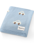 100% Cotton Luxury Knit Car Swaddle Blanket by Bleu La La