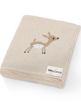 Luxury Cotton Deer Knit Swaddle Baby Blanket by Bleu La La