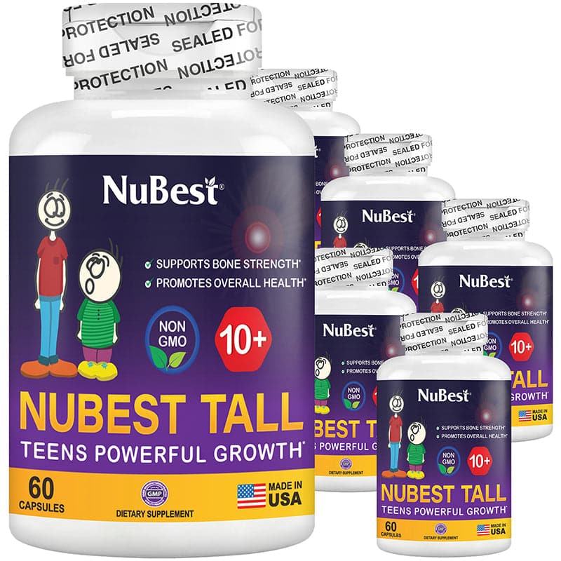 NuBest Tall 10+, Powerful Growth for Kids &amp; Teens (10+), Milk Drinkers, 60 Capsules by NuBest Nutrition®