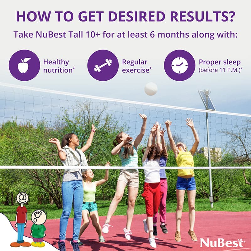 NuBest Tall 10+, Powerful Growth for Kids &amp; Teens (10+), Milk Drinkers, 60 Capsules by NuBest Nutrition®