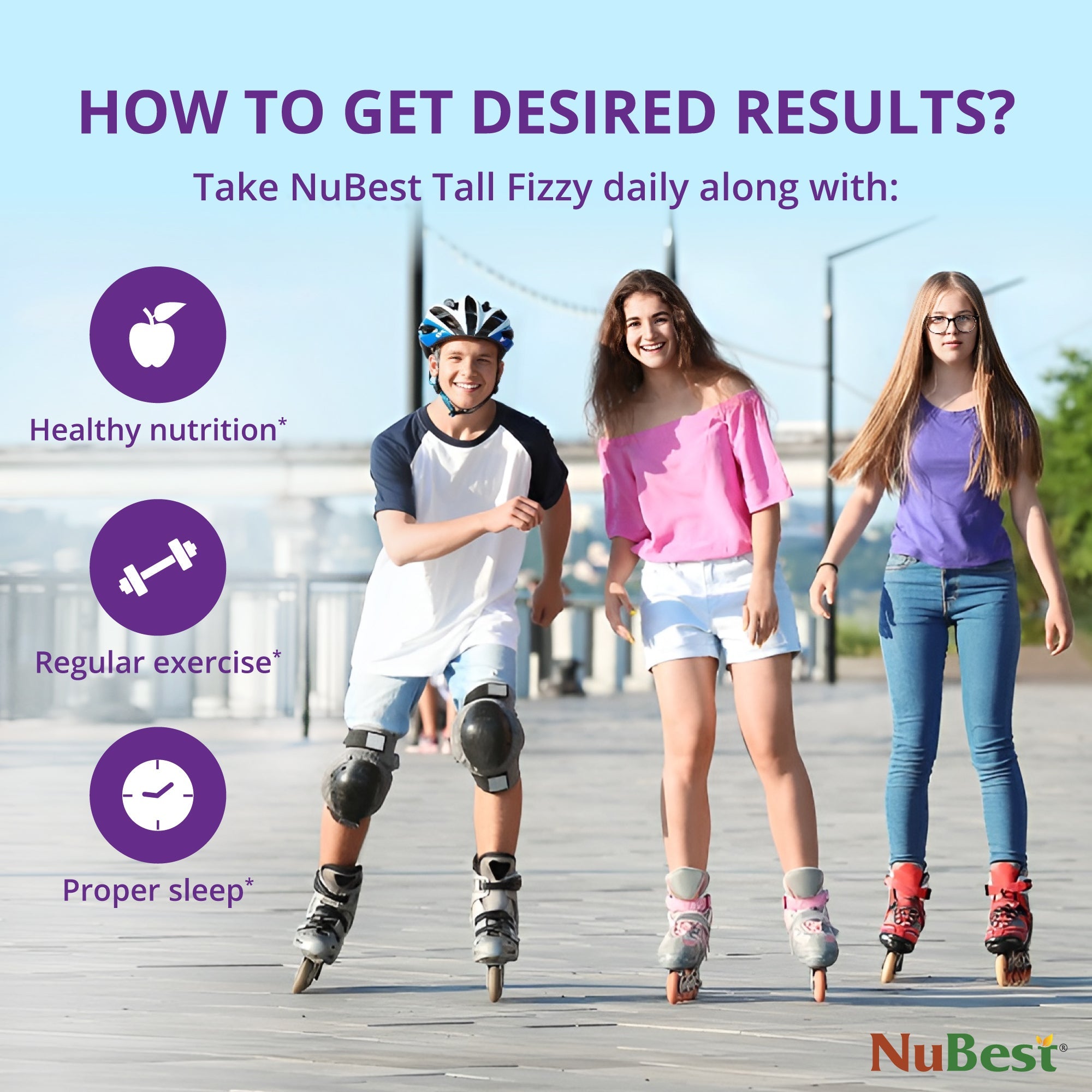 NuBest Tall Fizzy, Effervescent Tablets for Ages 4+, Orange Flavor, 10 Servings by NuBest Nutrition®