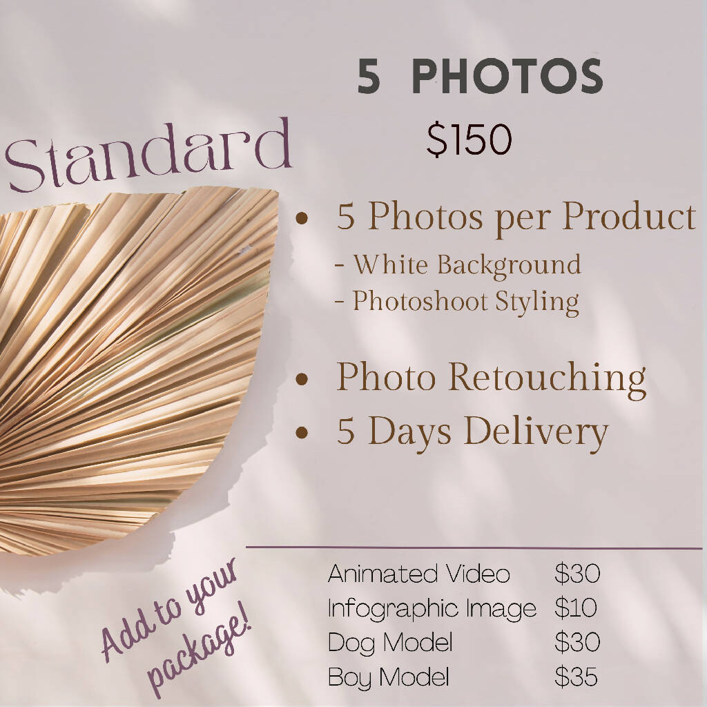 STANDARD - Amazing 5 Looking Images to Showcase Your Product!