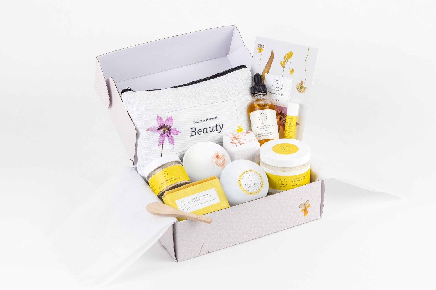 Summery Chrismas - Care Package, Handmade Natural Bath and Body Gift Box, Thank You Gift, Chrismas Gift box, Holiday spa box - Citrus full set with a FREE white sponge