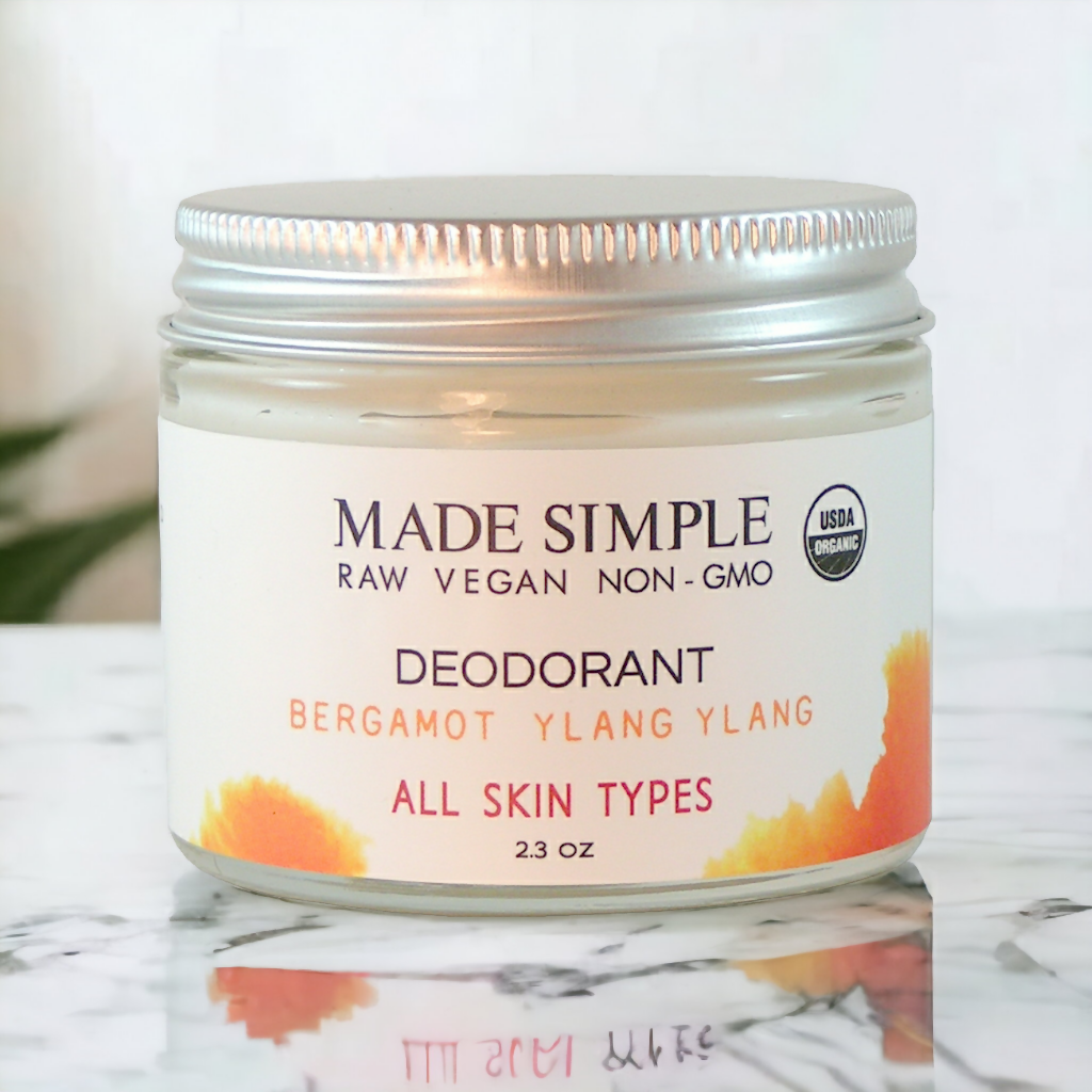 Made Simple Skin Care Bergamot Ylang Ylang Deodorant USDA certified organic raw vegan nonGMO jar (metal)2