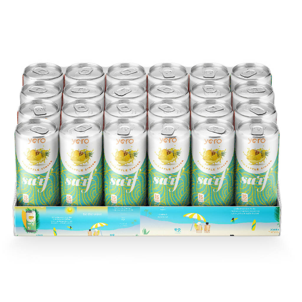 Yoro Surf Pineapple Ginger Functional Beverage 24-pack