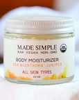 Made Simple Skin Care certified organic raw vegan nonGMO sea buckthorn juniper moisturizer jar (metal)2