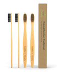 Soft Bamboo Toothbrush with Charcoal Bristles (Set of 4)