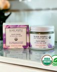 Made Simple Skin Care certified organic raw vegan nonGMO spirulina hemp face mask boxjar (metal)2a