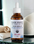 Made Simple Skin Care certified organic raw vegan argan geranium face serum dropper2