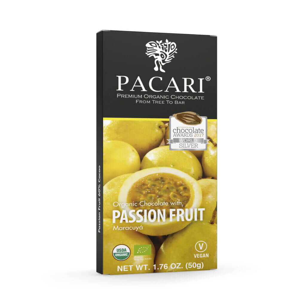 Pacari Passion Fruit 50gr Chocolate Bar 60% Cacao
