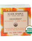Made Simple Skin Care Bergamot Ylang Ylang Deodorant USDA certified organic raw vegan nonGMO boxst