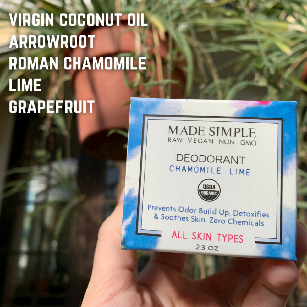 Certified Organic Vegan Chamomile Lime Deodorant
