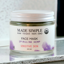 Load image into Gallery viewer, Made Simple Skin Care certified organic raw vegan nonGMO spirulina hemp face mask jar (metal)2
