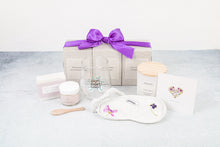 Load image into Gallery viewer, Lizush Luxury Spa Gift Basket And Self Care Gifts For Women With Wine Glass, Candle, Lavender Soap Bar, Facial Clay Mask, Eye Mask - Enjoy Every Moment - 5 Piece Set
