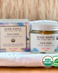 Made Simple Skin Care certified organic raw vegan nonGMO cacao green tea face mask boxjar (metal)2a