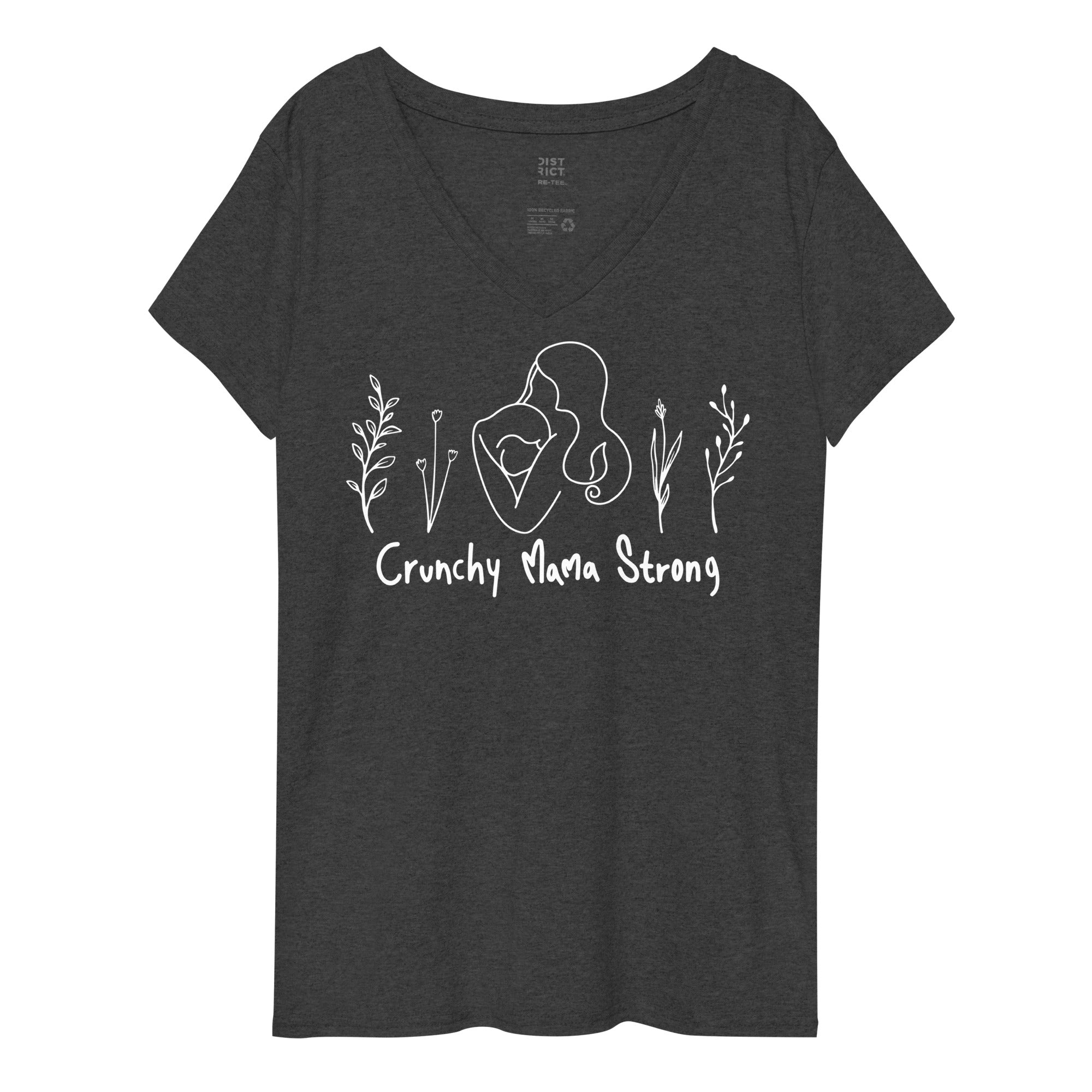 Crunchy Mama Strong Women’s Recycled V-neck t-shirt