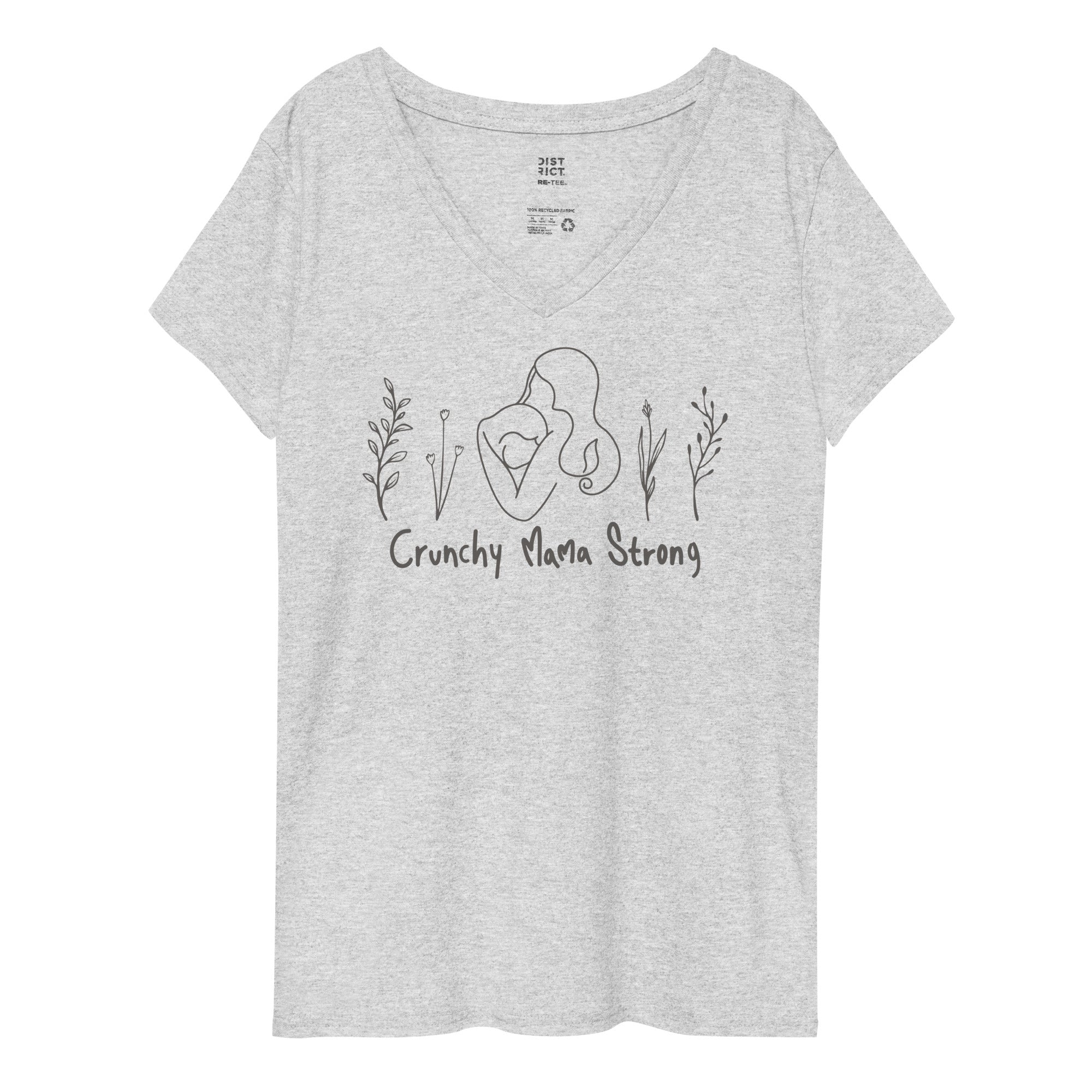 Crunchy Mama Strong Women’s Recycled V-neck t-shirt