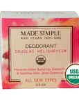 Made Simple Skin Care - Douglas Fir Helichrysum Deodorant usda certified organic raw vegan nonGMO boxst